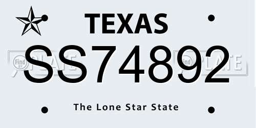 SS74892 Texas License Plate