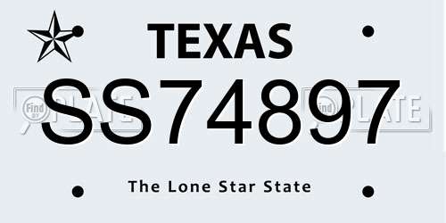 SS74897 Texas License Plate