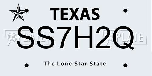 SS7H2Q Texas License Plate