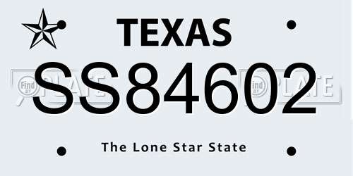 SS84602 Texas License Plate