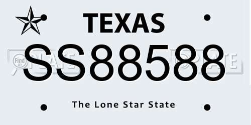 SS88588 Texas License Plate