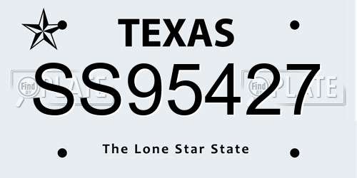 SS95427 Texas License Plate