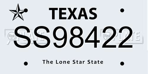 SS98422 Texas License Plate