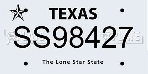 SS98427 Texas License Plate