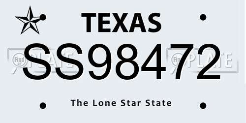 SS98472 Texas License Plate