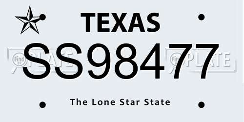 SS98477 Texas License Plate