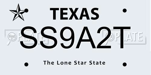 SS9A2T Texas License Plate