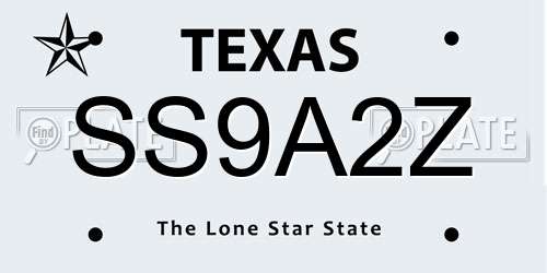 SS9A2Z Texas License Plate