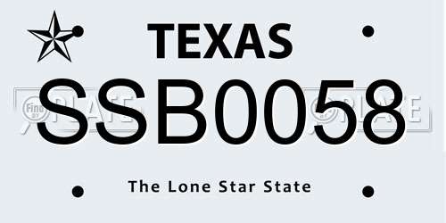 SSB0058 Texas License Plate