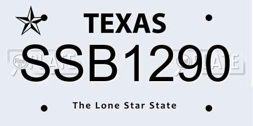 SSB1290 Texas License Plate