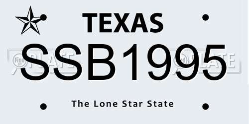 SSB1995 Texas License Plate