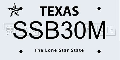 SSB30M Texas License Plate