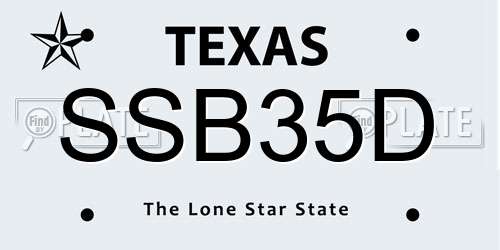 SSB35D Texas License Plate