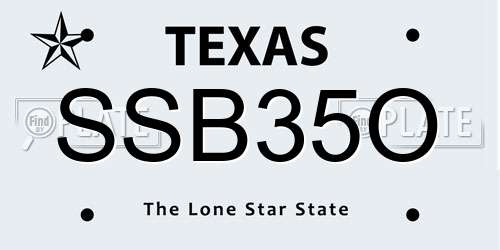 SSB35O Texas License Plate