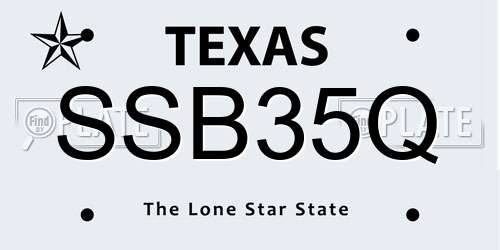 SSB35Q Texas License Plate