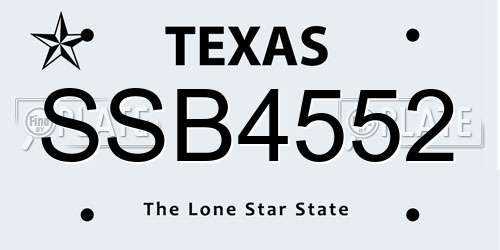 SSB4552 Texas License Plate