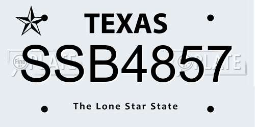SSB4857 Texas License Plate
