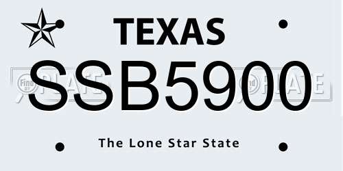 SSB5900 Texas License Plate