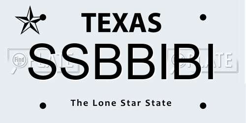 SSBBIBI Texas License Plate