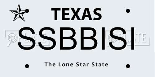 SSBBISI Texas License Plate