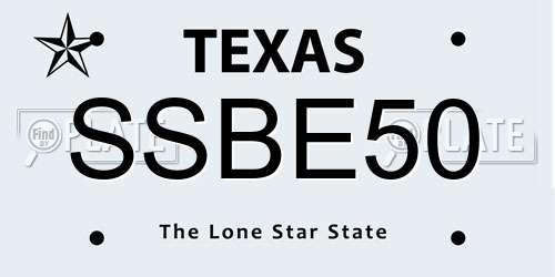 SSBE50 Texas License Plate