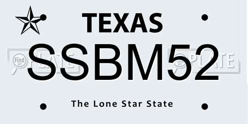 SSBM52 Texas License Plate