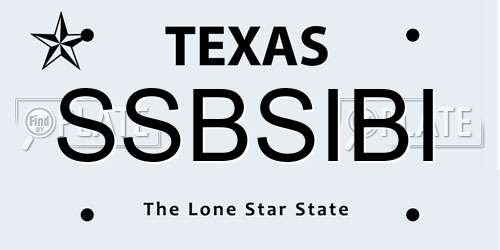 SSBSIBI Texas License Plate