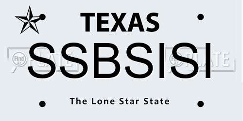 SSBSISI Texas License Plate