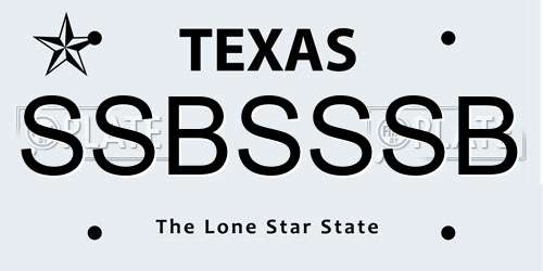 SSBSSSB Texas License Plate