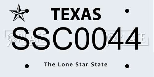 SSC0044 Texas License Plate
