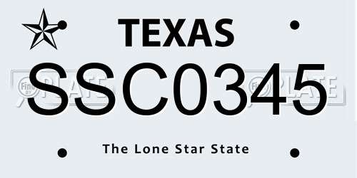 SSC0345 Texas License Plate