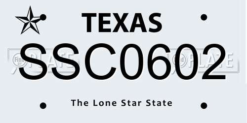 SSC0602 Texas License Plate