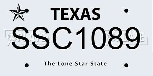 SSC1089 Texas License Plate