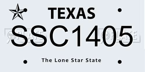SSC1405 Texas License Plate