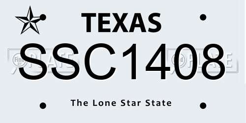 SSC1408 Texas License Plate