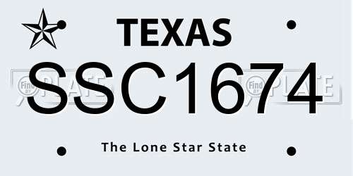 SSC1674 Texas License Plate