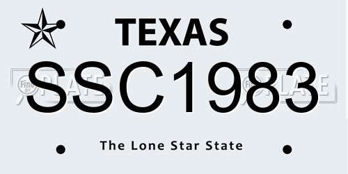 SSC1983 Texas License Plate