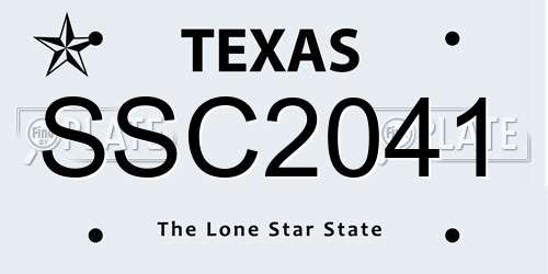 SSC2041 Texas License Plate