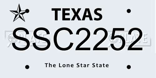 SSC2252 Texas License Plate