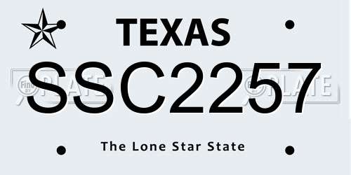 SSC2257 Texas License Plate