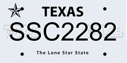 SSC2282 Texas License Plate