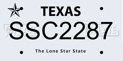 SSC2287 Texas License Plate