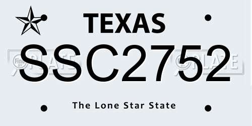 SSC2752 Texas License Plate
