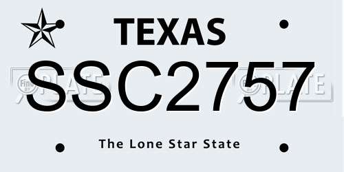 SSC2757 Texas License Plate