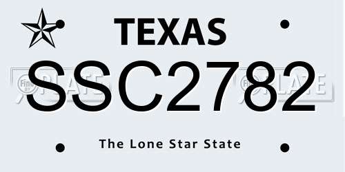 SSC2782 Texas License Plate