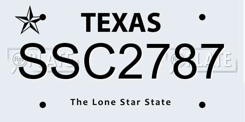 SSC2787 Texas License Plate