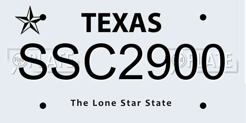 SSC2900 Texas License Plate