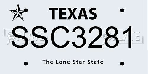 SSC3281 Texas License Plate
