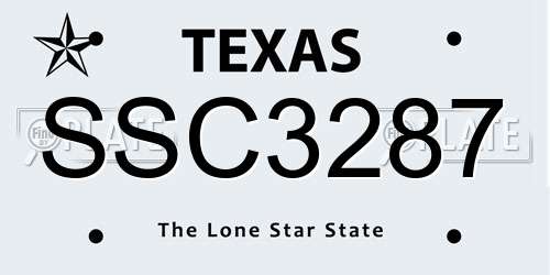 SSC3287 Texas License Plate