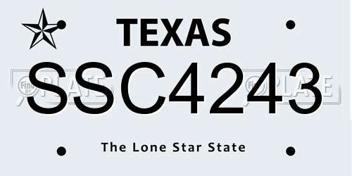 SSC4243 Texas License Plate